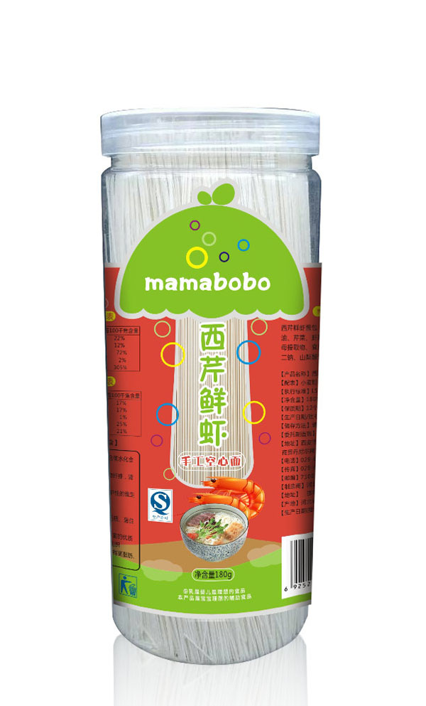 mamabobo西芹鲜虾手工面
