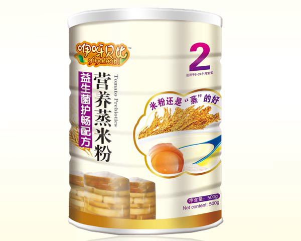 咿呀贝比益生菌护畅配方蒸米粉2段