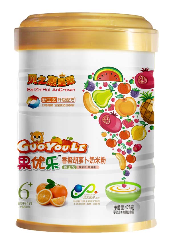 贝之惠果优乐香橙胡萝卜奶米粉