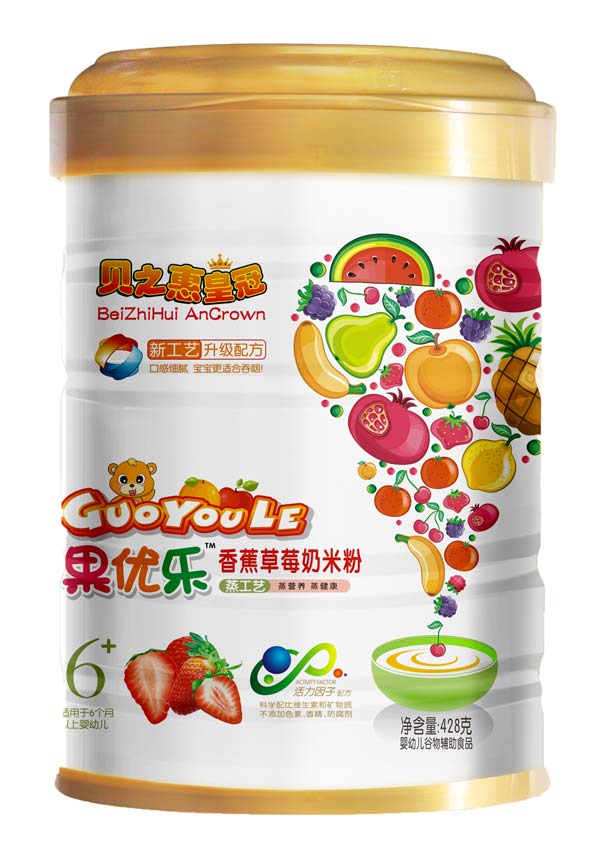贝之惠果优乐香蕉草莓奶米粉