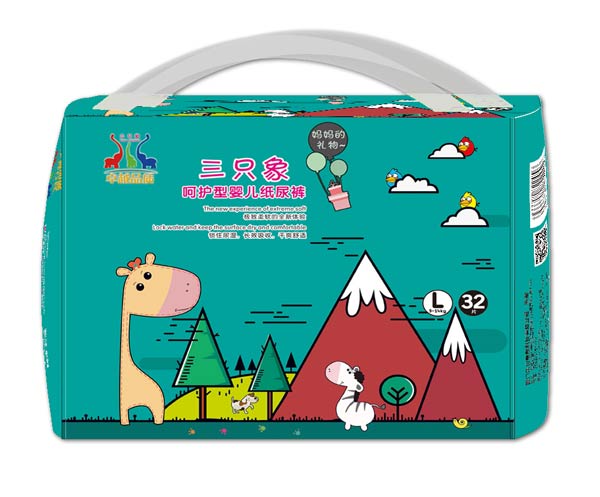 三只象呵护型婴儿纸尿裤L32片