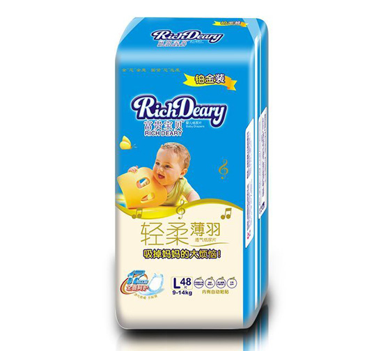 富贵宝贝轻柔薄羽纸尿裤L