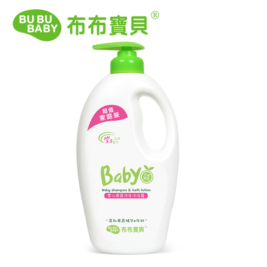 布布宝贝婴儿果蔬洗发沐浴露-1000ml（家庭装）