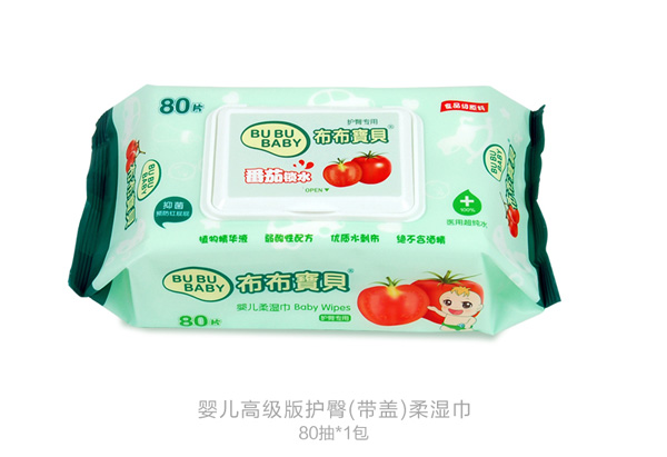 布布宝贝婴儿高级版护臀(带盖)柔湿巾1包