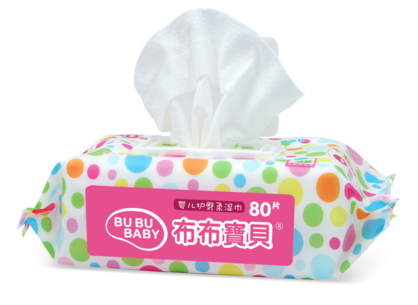 布布宝贝婴儿绵柔护臀湿巾粉色侧