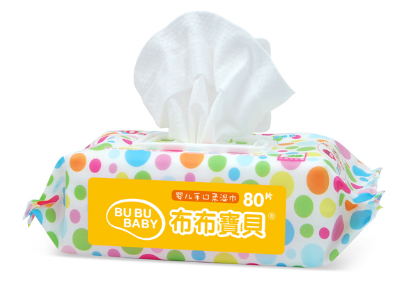 布布宝贝婴儿手口柔湿巾黄色侧