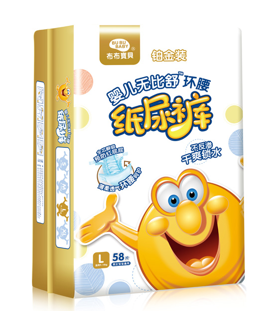 布布宝贝铂金装婴儿环腰纸尿裤L竖向