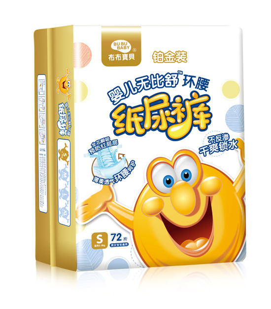 布布宝贝铂金装婴儿环腰纸尿裤S竖向