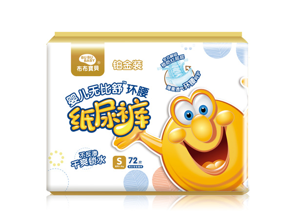 布布宝贝铂金装婴儿环腰纸尿裤S横向