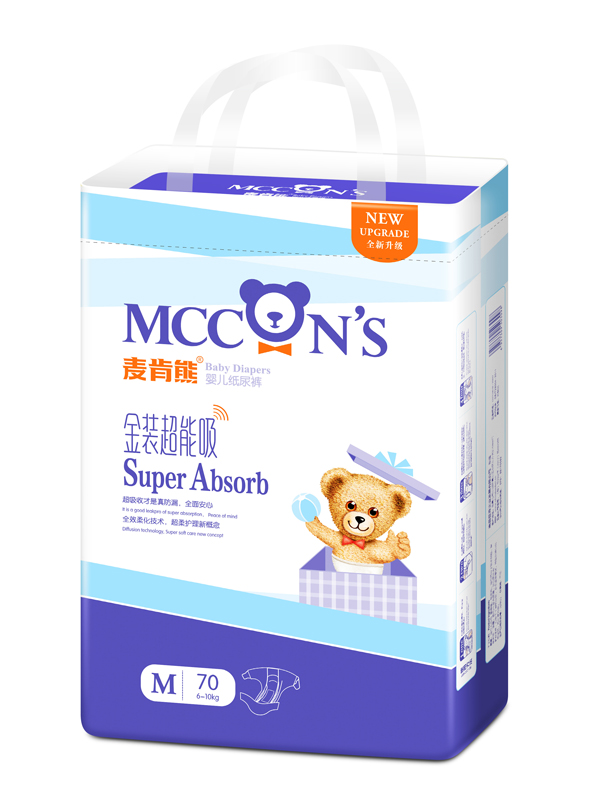麦肯熊金装超能吸大包尿裤M