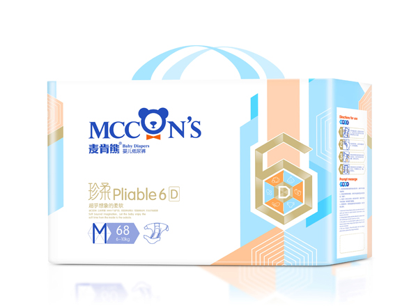 麦肯熊珍柔婴儿纸尿裤M68片