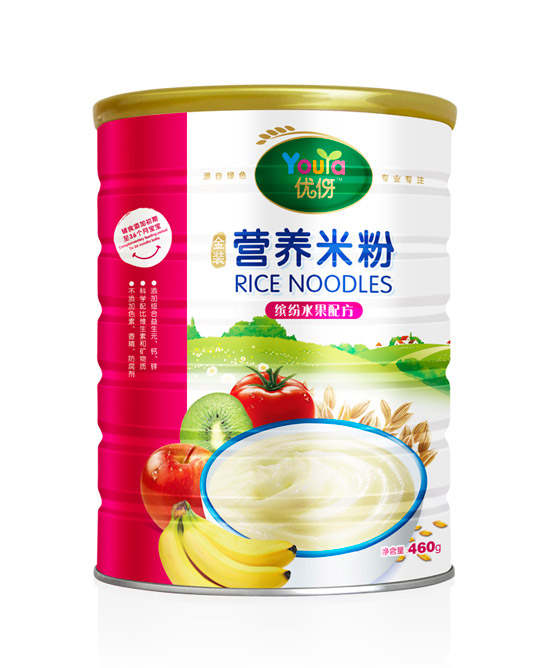 优伢金装缤纷水果营养米粉