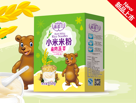 嘉盈贝鱼肉蔬菜小米米粉盒装