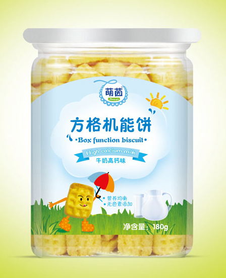 萌茵方格饼牛奶高钙机能饼干