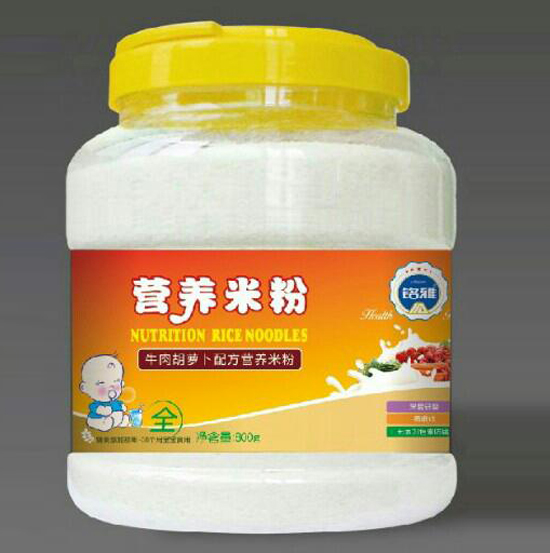 铭雅牛肉胡萝卜营养米粉800g桶装
