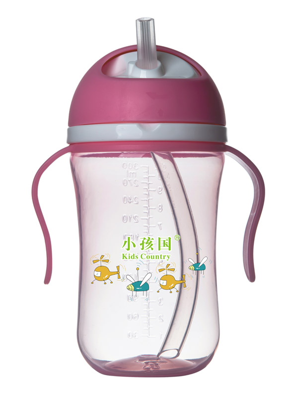 小孩国带柄吸管水杯