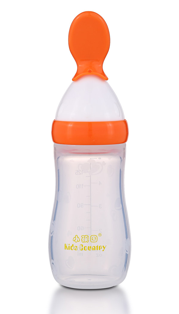 小孩国硅胶米糊瓶125ML 黄色