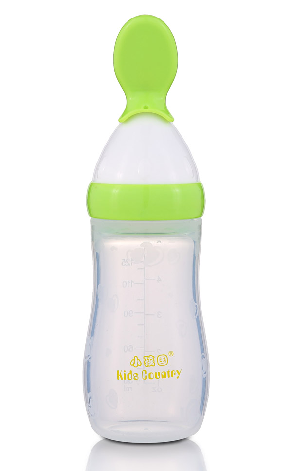 小孩国硅胶米糊瓶125ML 绿色