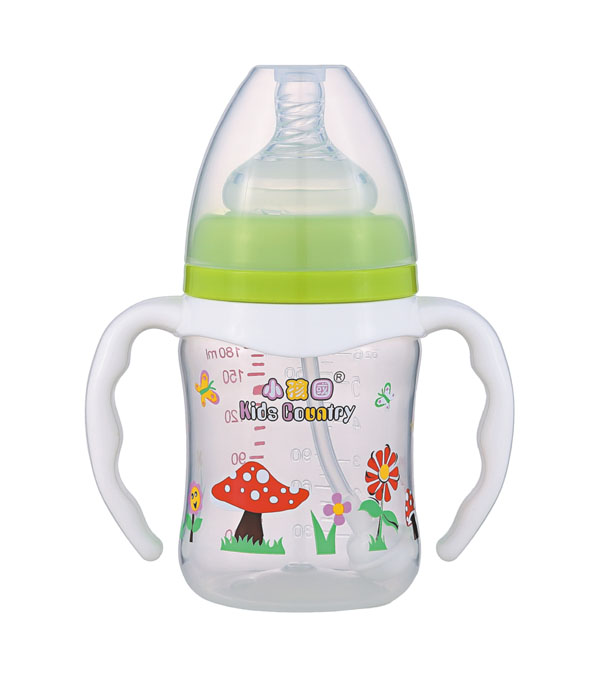 小孩国宽口直身自动PP奶瓶180ML