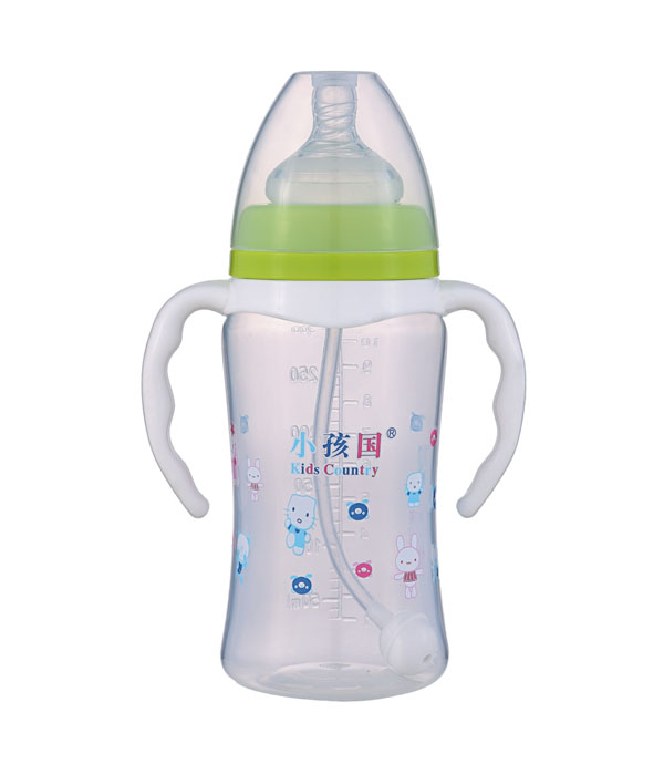 小孩国宽口直身自动PP奶瓶300ML