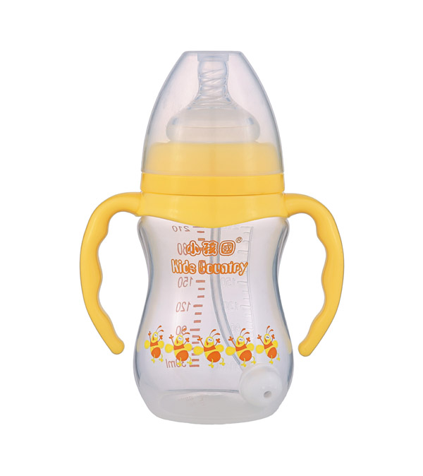小孩国宽口自动弧形PP安全奶瓶210 ML