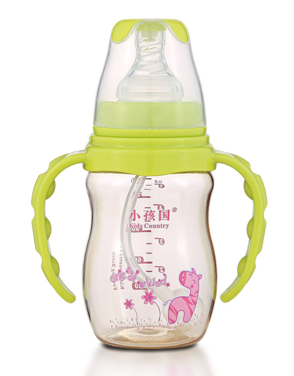 小孩国初生标口弧形自动PPSU奶瓶 绿色150ML