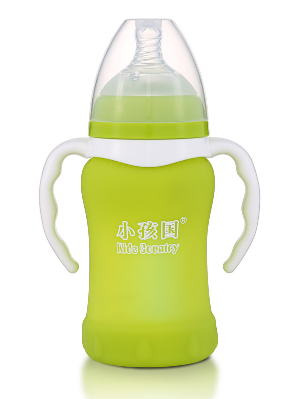 小孩国宽口感温自动玻璃奶瓶220ML 绿色