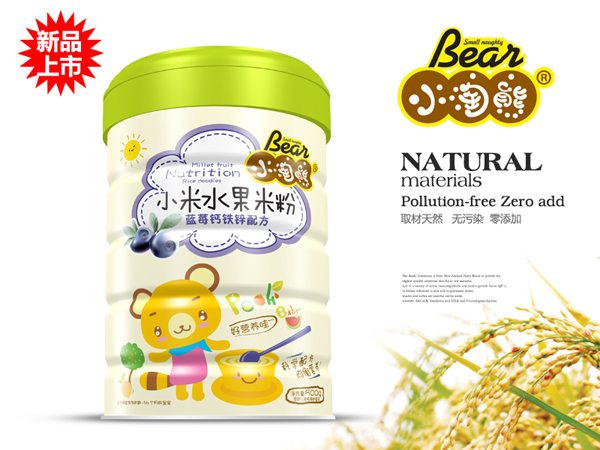 小淘熊蓝莓钙铁锌小米水果米粉