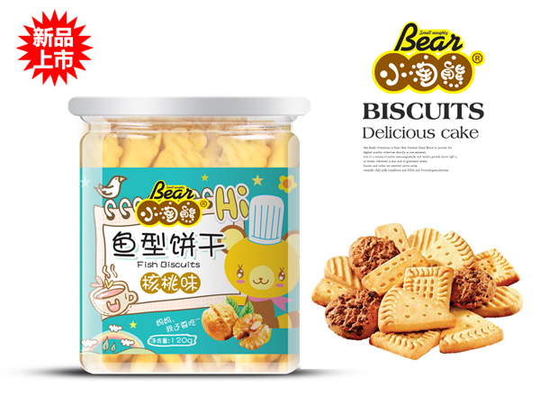 小淘熊鱼型饼干-核桃味