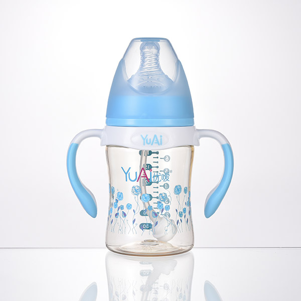 优嗳6宽口弧线型手柄自动PPSU奶瓶（180ml）