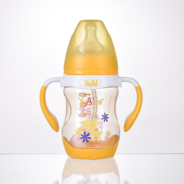 优嗳6宽口弧线型手柄自动PPSU奶瓶（180ml）(保护底座)