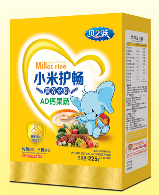 贝之篮AD钙果蔬-小米护畅营养米粉盒装