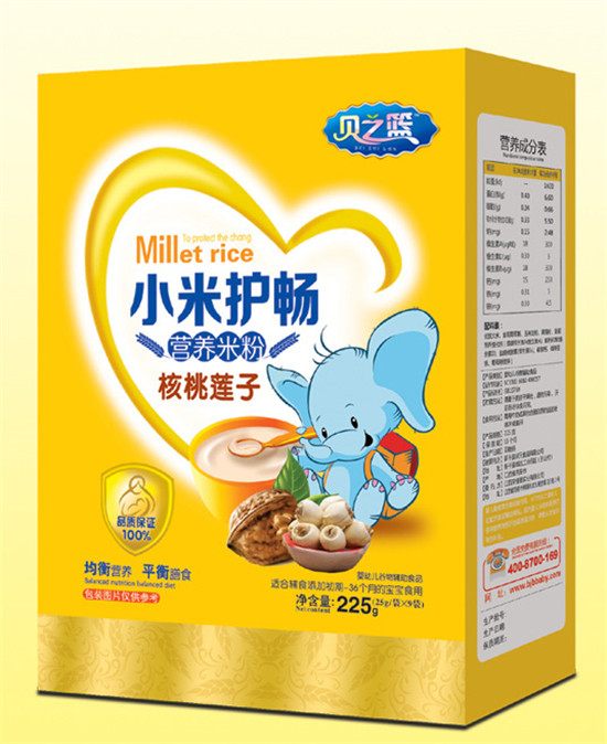 贝之篮核桃莲子-小米护畅营养米粉盒装