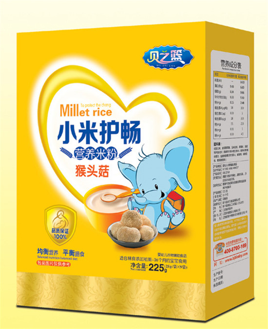 贝之篮猴头菇-小米护畅营养米粉盒装