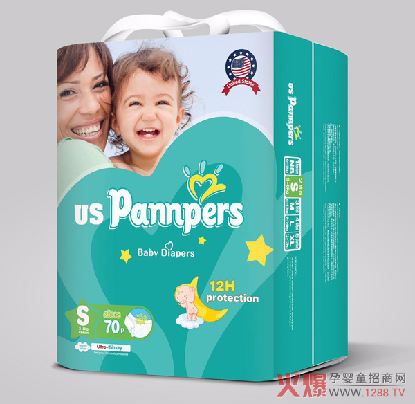 美国帮宝适全芯体大环腰纸尿裤大包S码70片.jpg