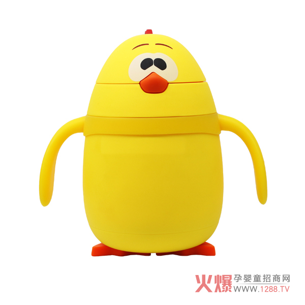 迪乐梦小鸡形保温水杯黄色.jpg