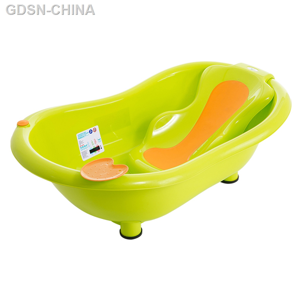 青蛙嘟迪测温包胶躺板浴盆绿橙.jpg