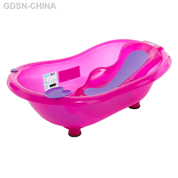 青蛙嘟迪测温包胶躺板浴盆透明红.jpg