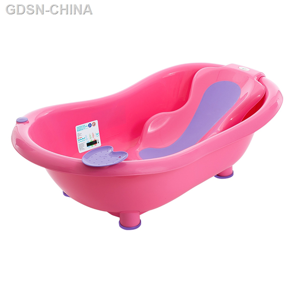 青蛙嘟迪测温包胶躺板浴盆紫红.jpg