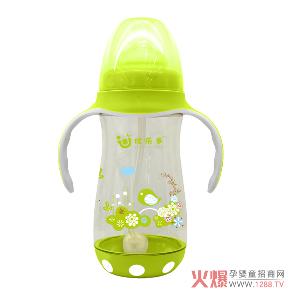 优乐多奶瓶花朵图案 绿色大.jpg