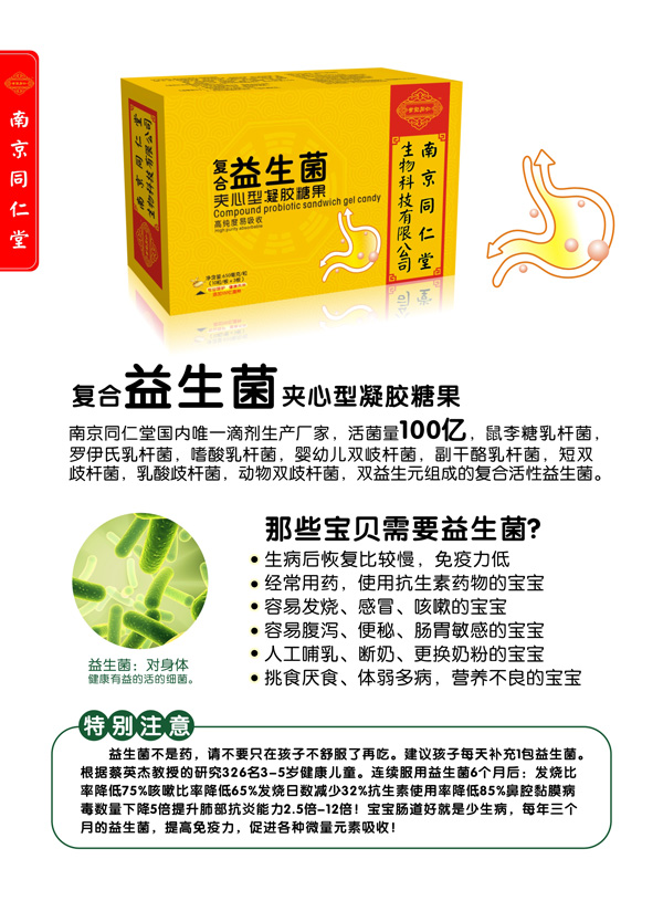 南京同仁堂世纪同仁复合益生菌夹心型凝胶糖果特点.jpg