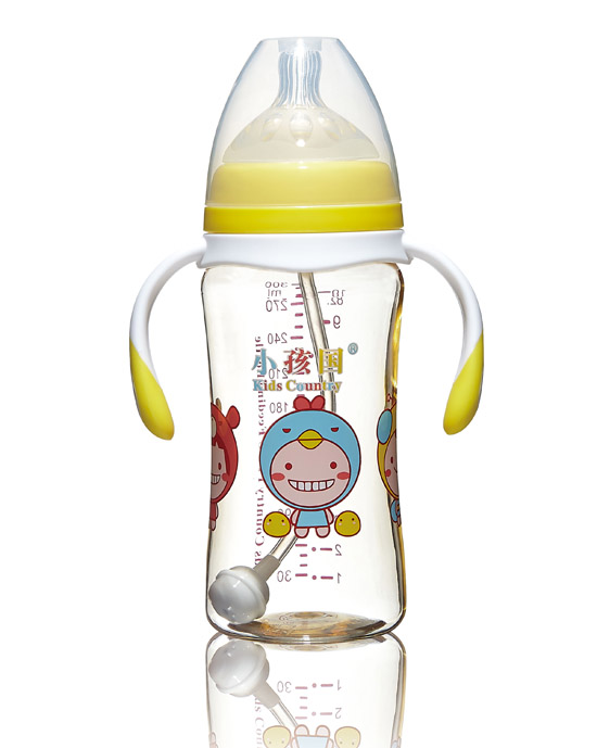 小孩国宽口时尚自动PPSU安全奶瓶黄色300ML.jpg