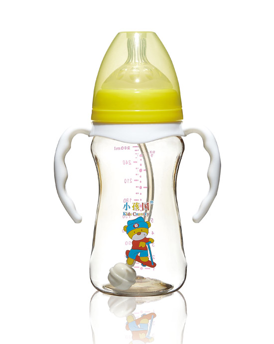 小孩国宽口修身自动PPSU奶瓶黄色280ML.jpg