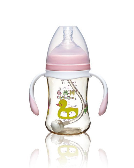 小孩国宽口直身自动PPSU安全奶瓶粉色180ML.jpg