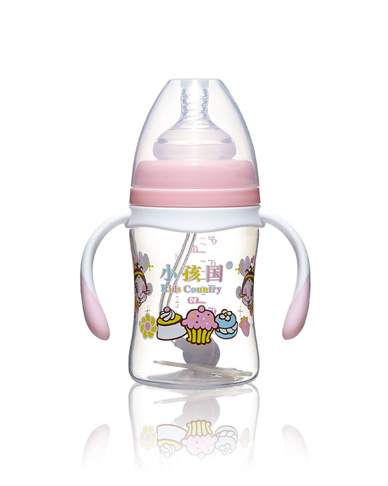 小孩国宽口直身自动PP奶瓶粉色180ML.jpg