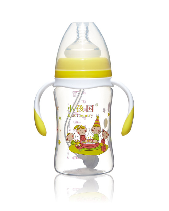 小孩国宽口直身自动PP奶瓶黄色240ML.jpg