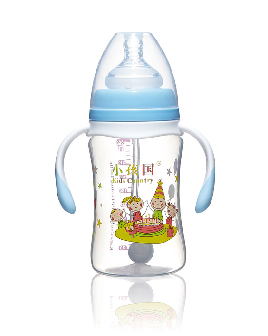 小孩国宽口直身自动PP奶瓶蓝色240ML.jpg