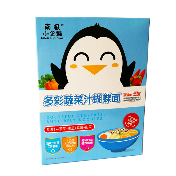 南极小企鹅多彩果蔬汁蝴蝶面（胡萝卜+菠菜+南瓜+紫薯+甜菜）.jpg