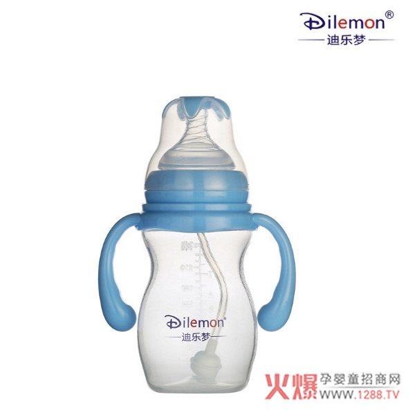 迪乐梦240ml自然乳感全自动双柄葫芦型宽口径PP奶瓶.jpg