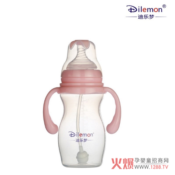 迪乐梦300ml自然乳感全自动双柄葫芦型宽口径PP奶瓶.jpg